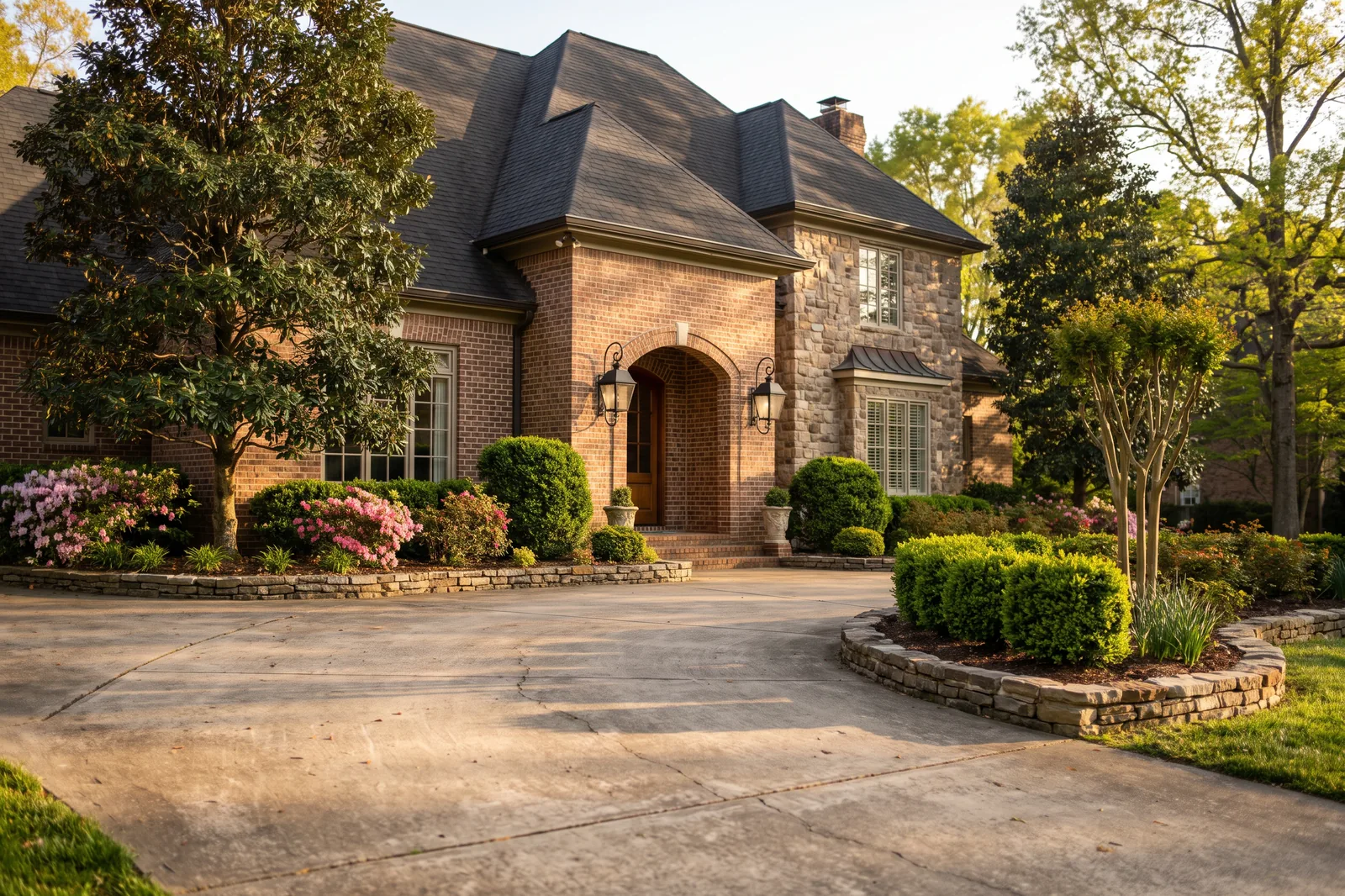 A traditional brick-and-stone Middle Tennessee home of the kind that receives the magazine